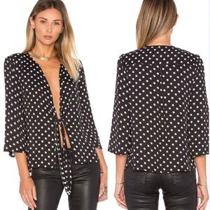 L’academie The Low Knot Blouse in Star Print Size Small